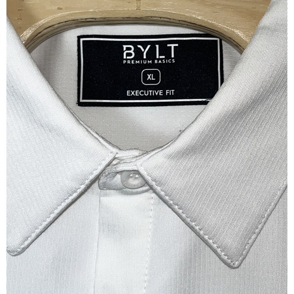 NWT BYLT Button Up Shirt Mens XL White Executive Fit Stretch Performance Preppy - Picture 5 of 6